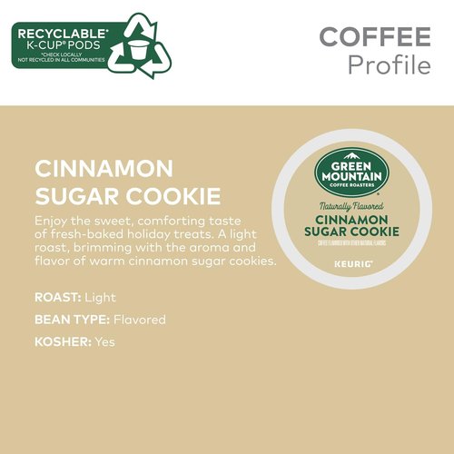 Green Mountain Coffee Roasters Cinnamon Sugar Cookie Coffee - 72 Count Keurig K-Cup Pods