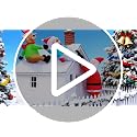 Christmas Friends 8FT Inflatable Roof Santa Reindeer Snowman Outdoor Decor with LED Lights