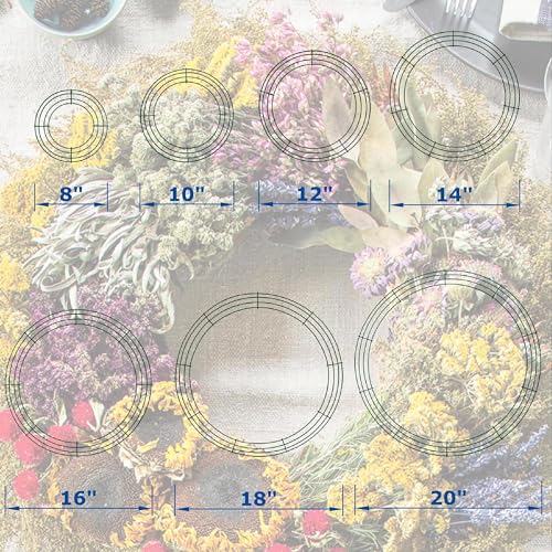 5 Pack Christmas Wire Wreath Frame 12 Inch Metal Form Front Door Wreath Ring for New Year Decors Crafts DIY