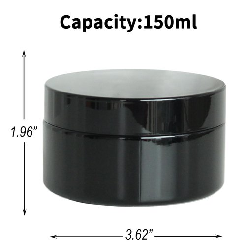 Matoolser Black Glass Smell Proof Storage Jar 150ml Wide Mouth Airtight UV Protection Container for Spice Coffee