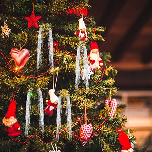 Silver Tinsel Icicle Strands for Christmas Tree Decor, 18-Inch (5000 Count)