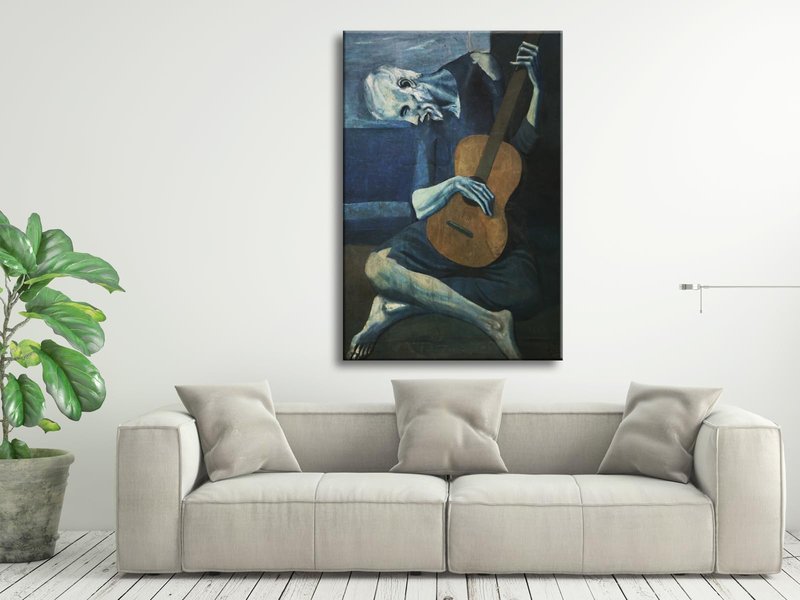 Wieco Art Large Canvas Prints The Old Guitarist by Pablo Picasso Abstract Canvas Wall Art for Wall Decor and Home Office Decorations