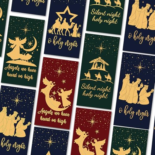 Mczan 24-Pack Nativity Christmas Money Cards with Envelopes & Stickers