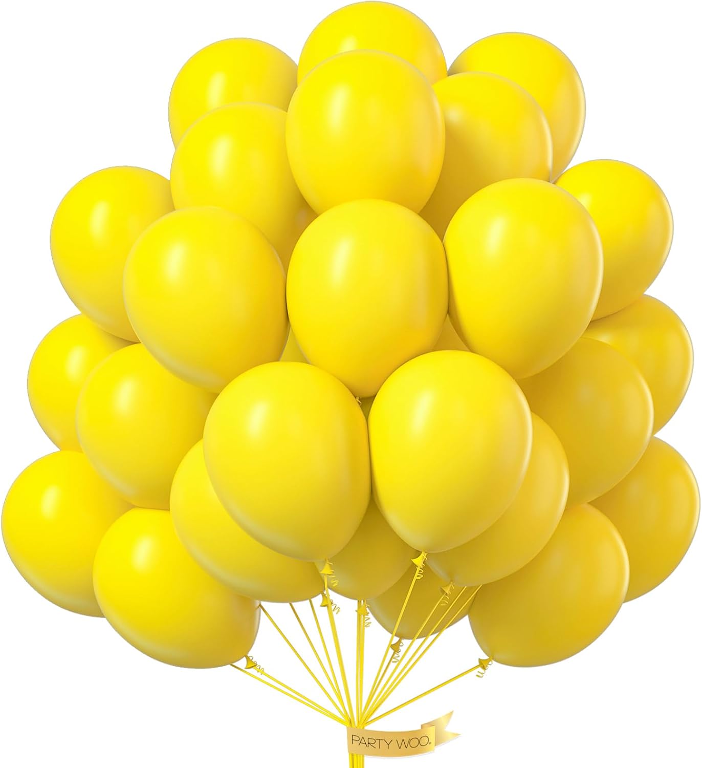 PartyWoo Yellow Balloons - 100pcs 12 Inch Latex Helium Balloons for Birthday & Baby Shower Decor