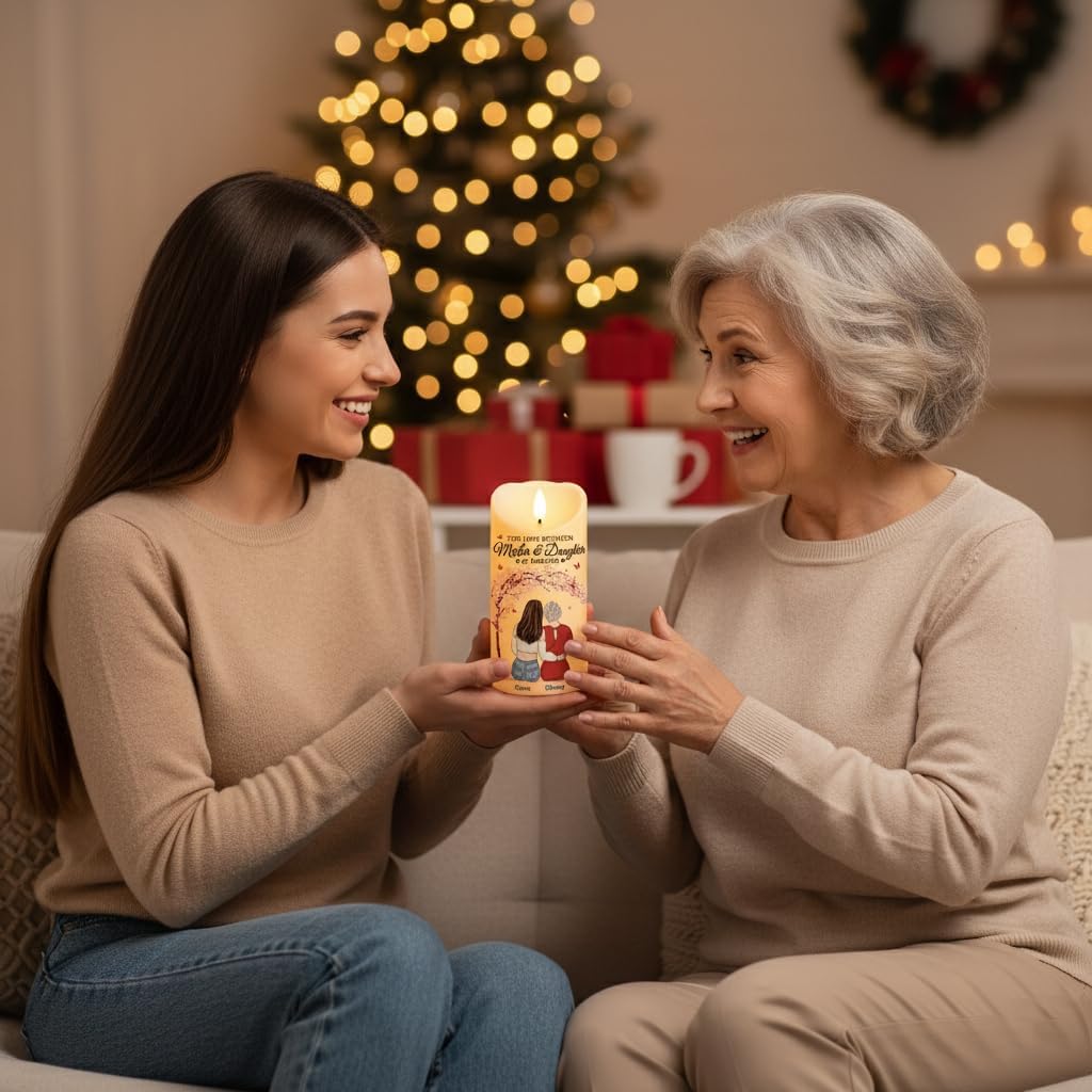 Regine Switzerland Personalized LED Flameless Candles - Mother & Daughter Gift for Special Occasions