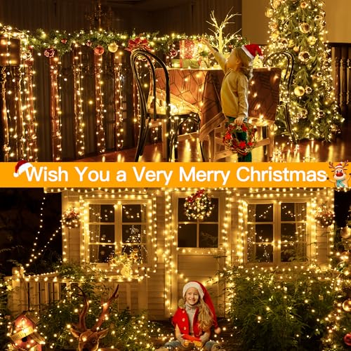 Ollny Warm White 1000 LED Christmas String Lights Waterproof 330ft with Remote