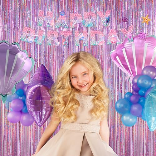 Metallic Foil Fringe Backdrop, 2 Pack Tinsel Curtains for Party Decor