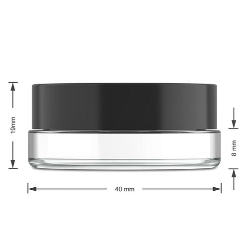 Oil Slick 90pcs Thick Bottom Low Profile 7ml Glass Jars with Black Lids : Air tight container (Black Lids)