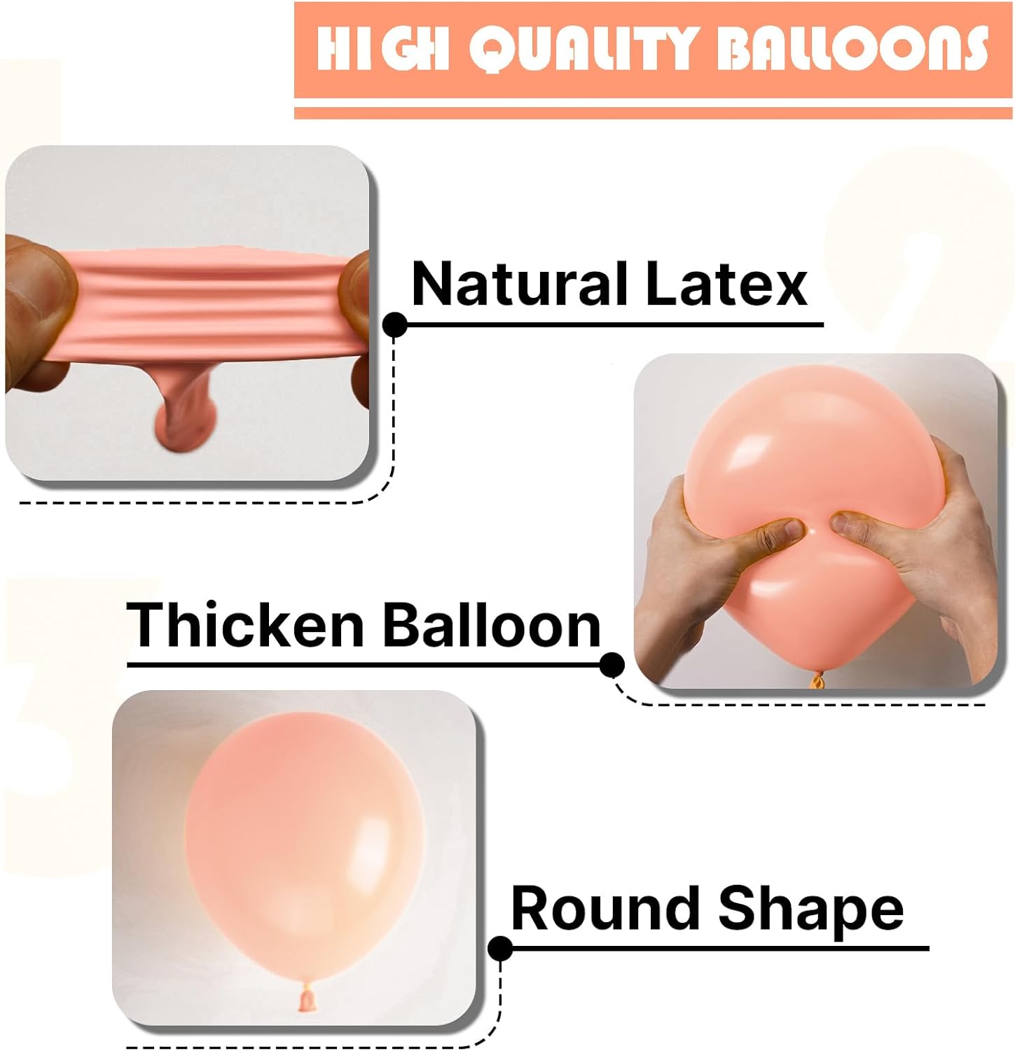 PartyWoo Peach Balloons - 50 Pcs 5-Inch Mini Pastel Latex Balloons for Weddings & Celebrations