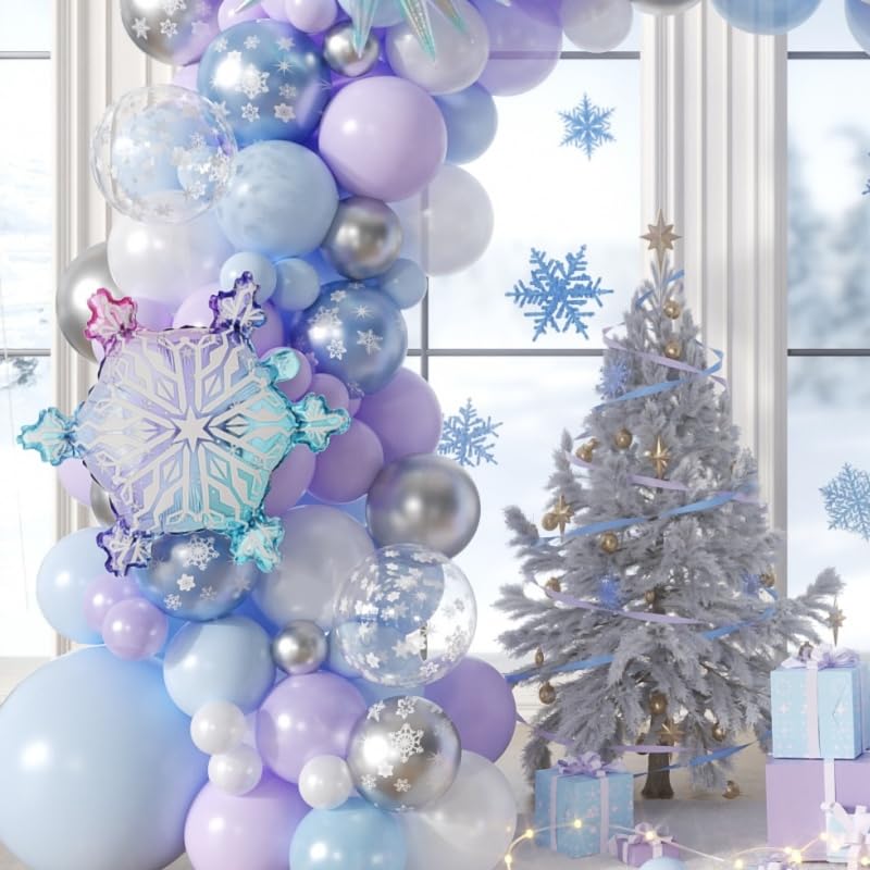 140PCS Snowflake Balloon Kit for Winter Wonderland & Holiday Decor