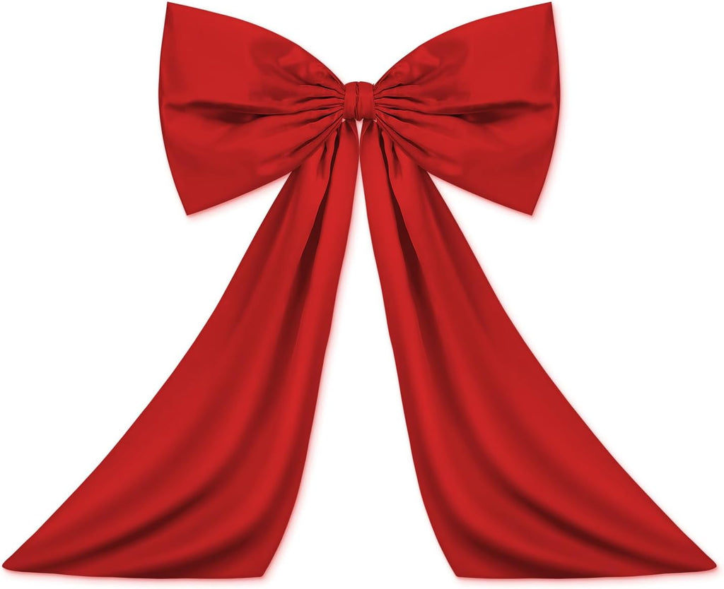 Wavwavw Large Red Bow Decor - Giant Satin Ribbon Tie for Party & Wedding Backdrop | 18 x 24 Inches