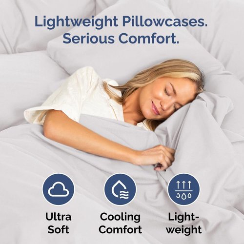 King Standard Pillow Cases by King - Soft Hotel Quality Covers | Comfy Bedding for All Ages - 4 Piece Set in French Grey