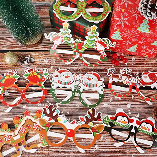 Christmas Paper Eyeglasses 30 Pack - Holiday Party Costume Accessories