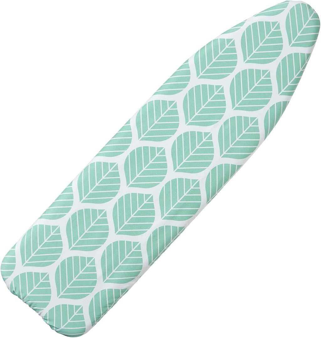 Seiritex Ironing Board Cover - Heat Reflective, Thick Padding, Standard Size 15 x 54, Green Leaf Design