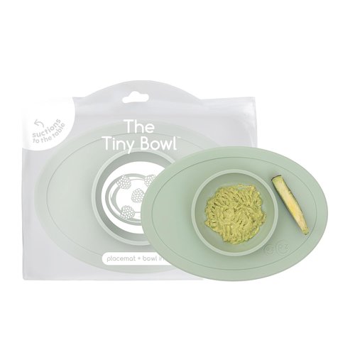 ezpz Tiny Bowl - Sage Silicone Suction Bowl for Infants | Fits All Highchair Trays - Perfect for Baby-Led Weaning