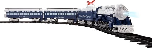 Lionel Battery-Operated Toy Train Set - Silver Bells Express with Remote, Lights & Sounds for Kids 4+