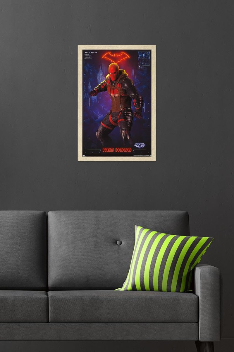 DC Comics Video Game Gotham Knights - Red Hood Wall Poster, 22.4L" x 14.7W", Blonde Framed Version
