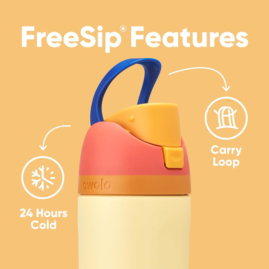 Owala Kids FreeSip Insulated Stainless Steel Water Bottle - BPA-Free, 16 oz, Misty Horizon | Perfect for Sports & School