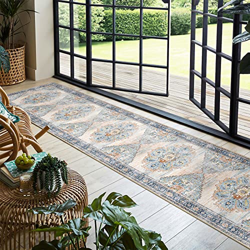 Washable 2x12 Hallway Runner Rug, Non-Slip Vintage Kitchen Floor Carpet