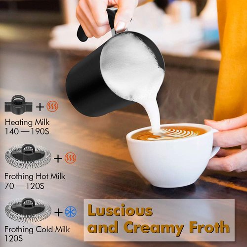 Milk Frother, Electric Milk Frother & Steamer for Latte, Cappuccino, Hot Chocolate, Automatic Milk Foamer with Hot and Cold Milk Functionality, Stainless Steel, Strix Control (silver)