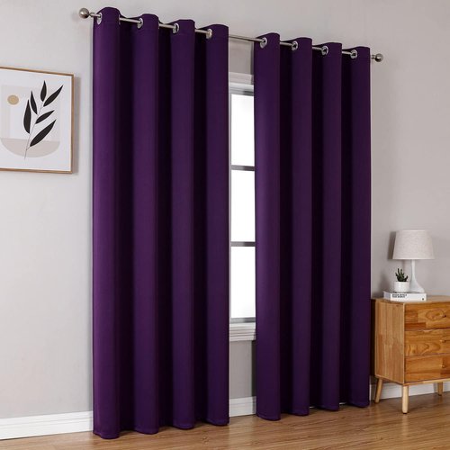 ChrisDowa Blackout Curtains - Thermal Insulated Grommet Panels for Living Room | Royal Purple, 52 x 108 Inch