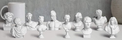 Garwor Mini Greek Mythology Figures - 10PCS Resin Bust Sculptures for Home Office Décor | 2.75" H
