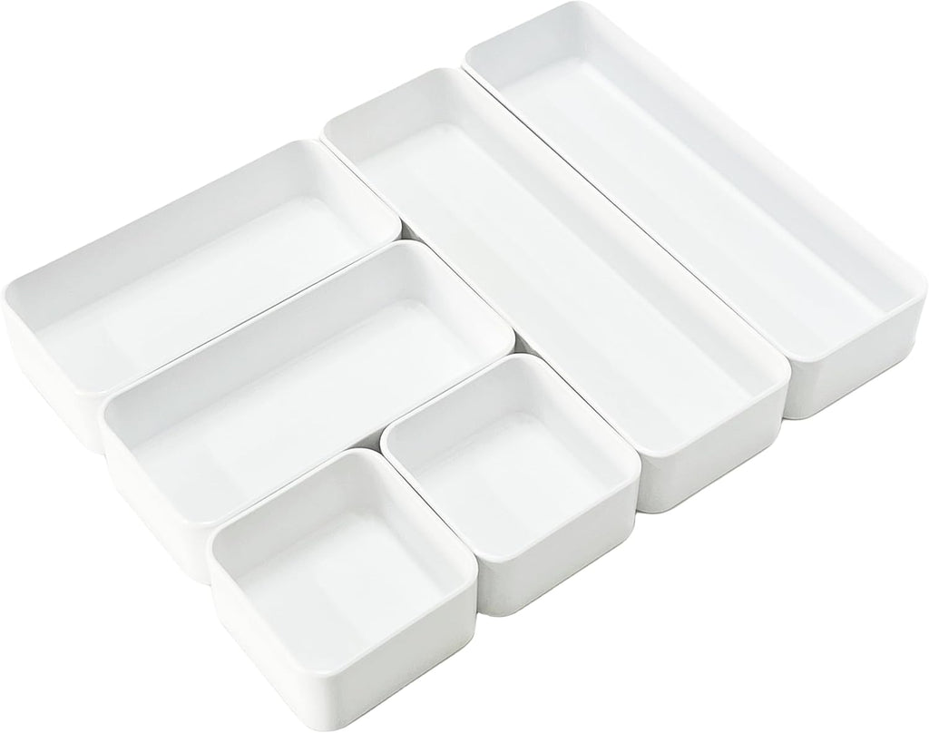 RAUVOLFIA Drawer Organizers Set - 3 Versatile Trays for Bathroom, Vanity, Makeup & Kitchen Storage