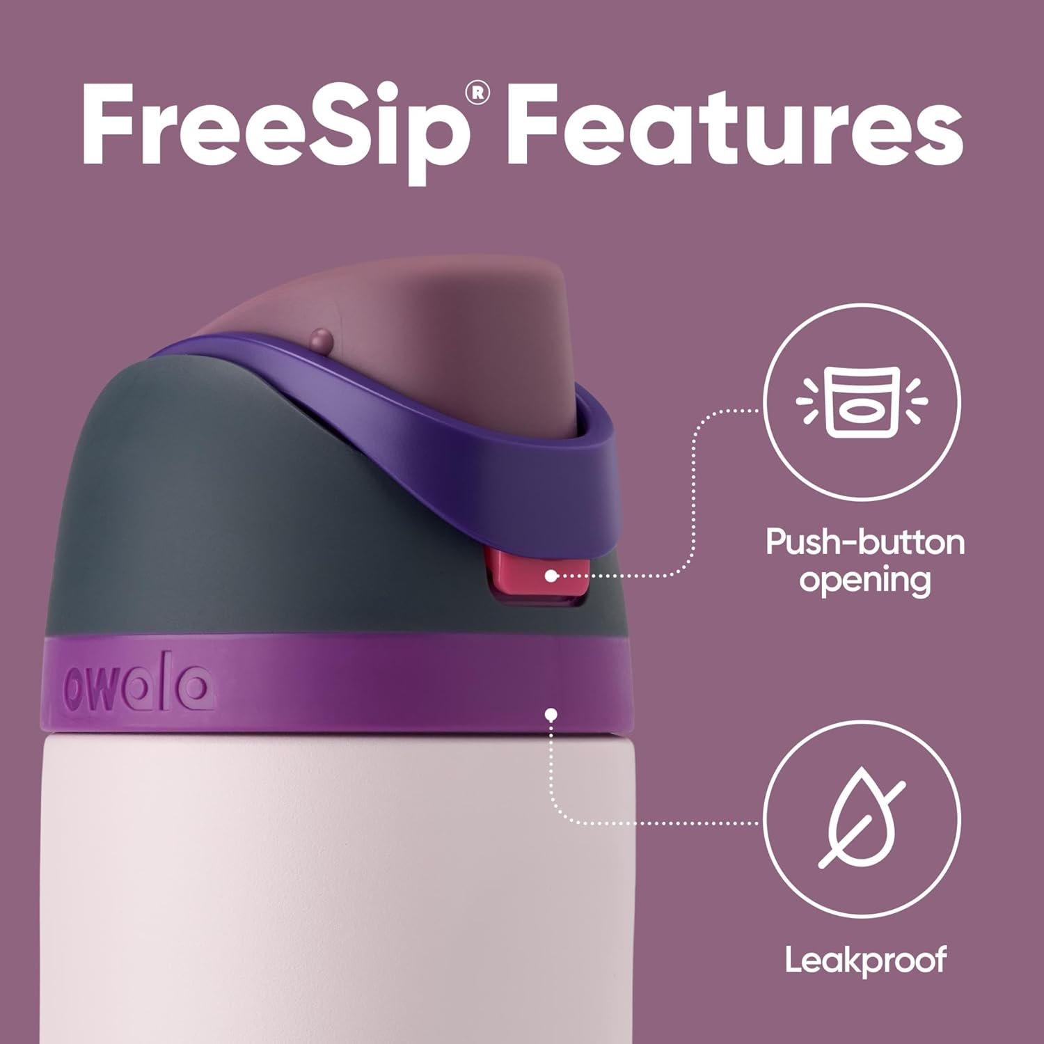 Owala FreeSip 24 oz Insulated Stainless Steel Water Bottle - BPA-Free, Ideal for Sports & Travel, Dreamy Field