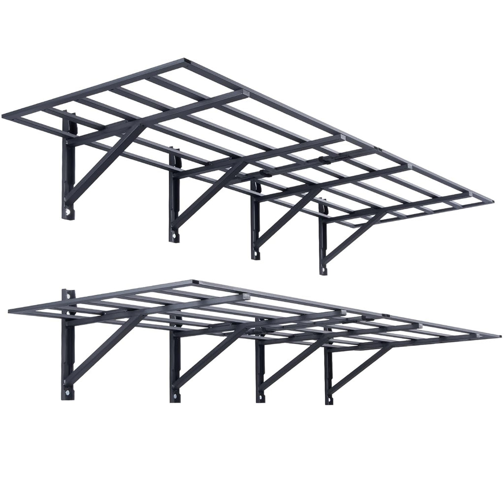 VEVOR Heavy Duty Garage Shelving - Wall Mounted 2 x 6 ft Storage Rack | 1600 lbs Load Capacity, 2 Pack