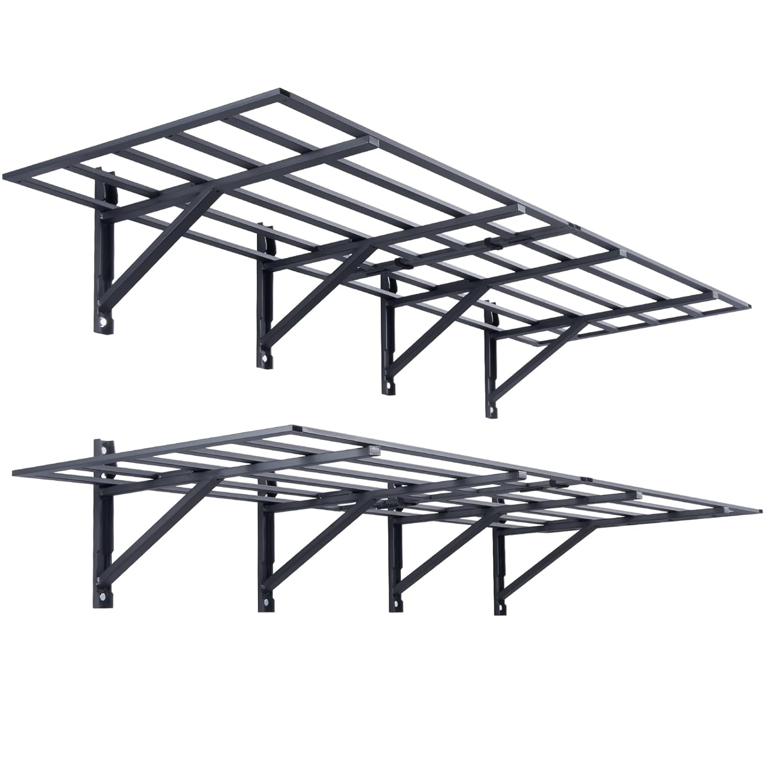 VEVOR Heavy Duty Garage Shelving - Wall Mounted 2 x 6 ft Storage Rack | 1600 lbs Load Capacity, 2 Pack