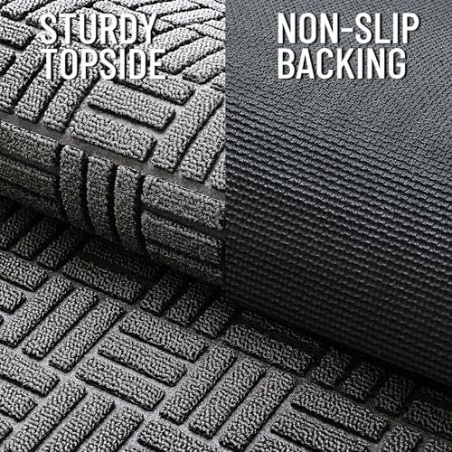 Heavy-Duty Front Door Mat, 29.5x17 Inch Non-Slip Low-Profile Entryway Mat
