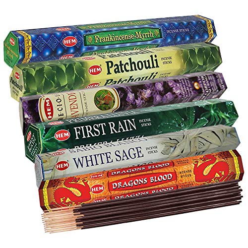 Natural Incense Sticks Variety Pack with Holder, 120 Count, 6 Scents