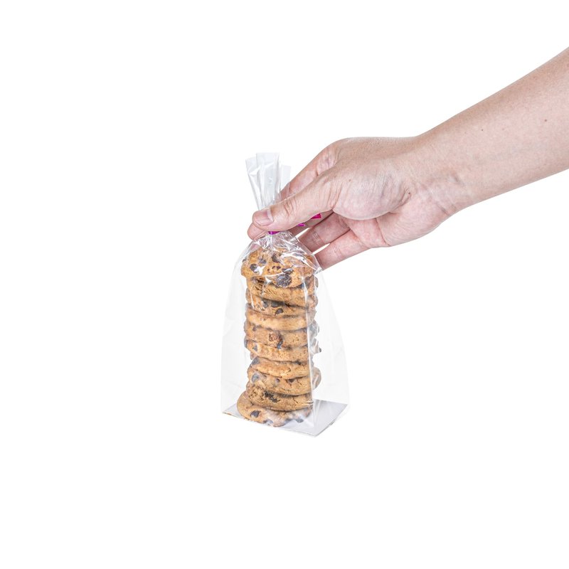 Restaurantware Flat Bottom Heat Seal Sandwich Bags Heat Sealable Food Bags - Gusset Bag with Paper Insert - Clear - 3 x 2 x 8 Inch - 100ct Box - Bag Tek