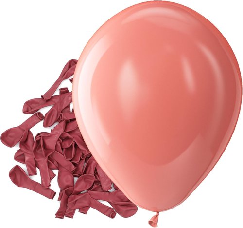 Bezente Dusty Pink Latex Party Balloons - 150 Pack 5-Inch Matte Blush & Rose Pink Helium Balloons for Celebrations