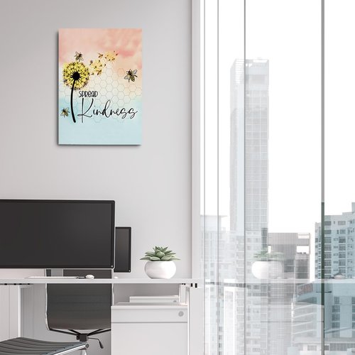 Henhesaha Inspirational Bee Quotes | Cute Bee Decor Canvas Wall Art for Home & Bedroom | 11.4x15 IN, Framed