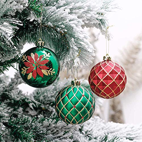 Valery Madelyn Christmas Ornaments Set - Red, Green & Gold Holiday Decorations