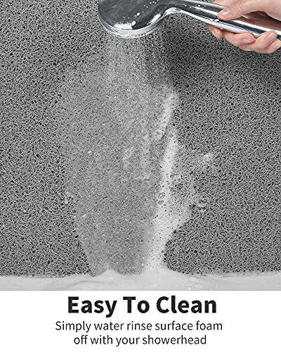Non-Slip Shower Mat for Textured Surfaces - 24x24 Inch Loofah Bath Mat