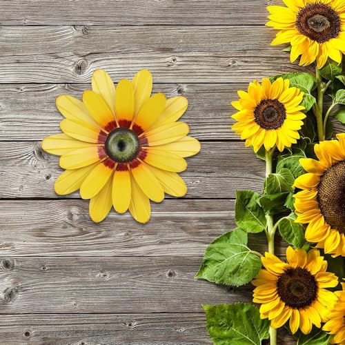 11-Inch Metal Sunflower Wall Art, 3D Hanging Flower Decor for Indoor Outdoor