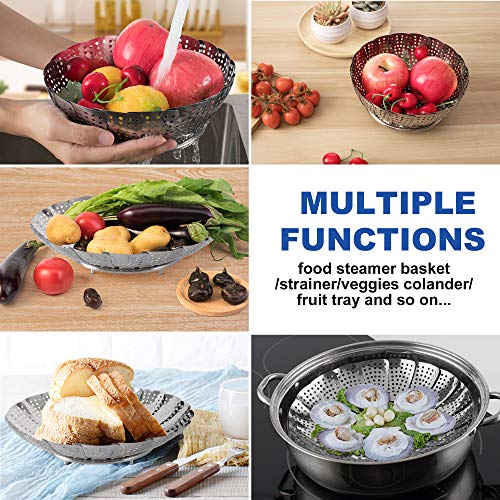 Stainless Steel Vegetable Steamer Basket - Expandable 5.5 to 9.3 Inch