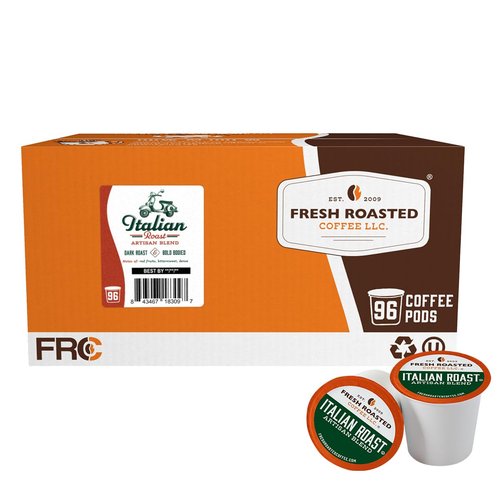 Fresh Roasted Coffee - Italian Roast Dark Roast | 96 Pods for K-Cup Brewers