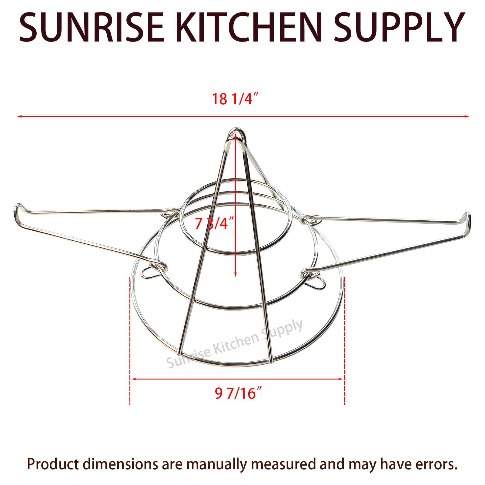 SUNRISE Stainless Steel Cone Filter Holder (Fits 10" Paper Cone)