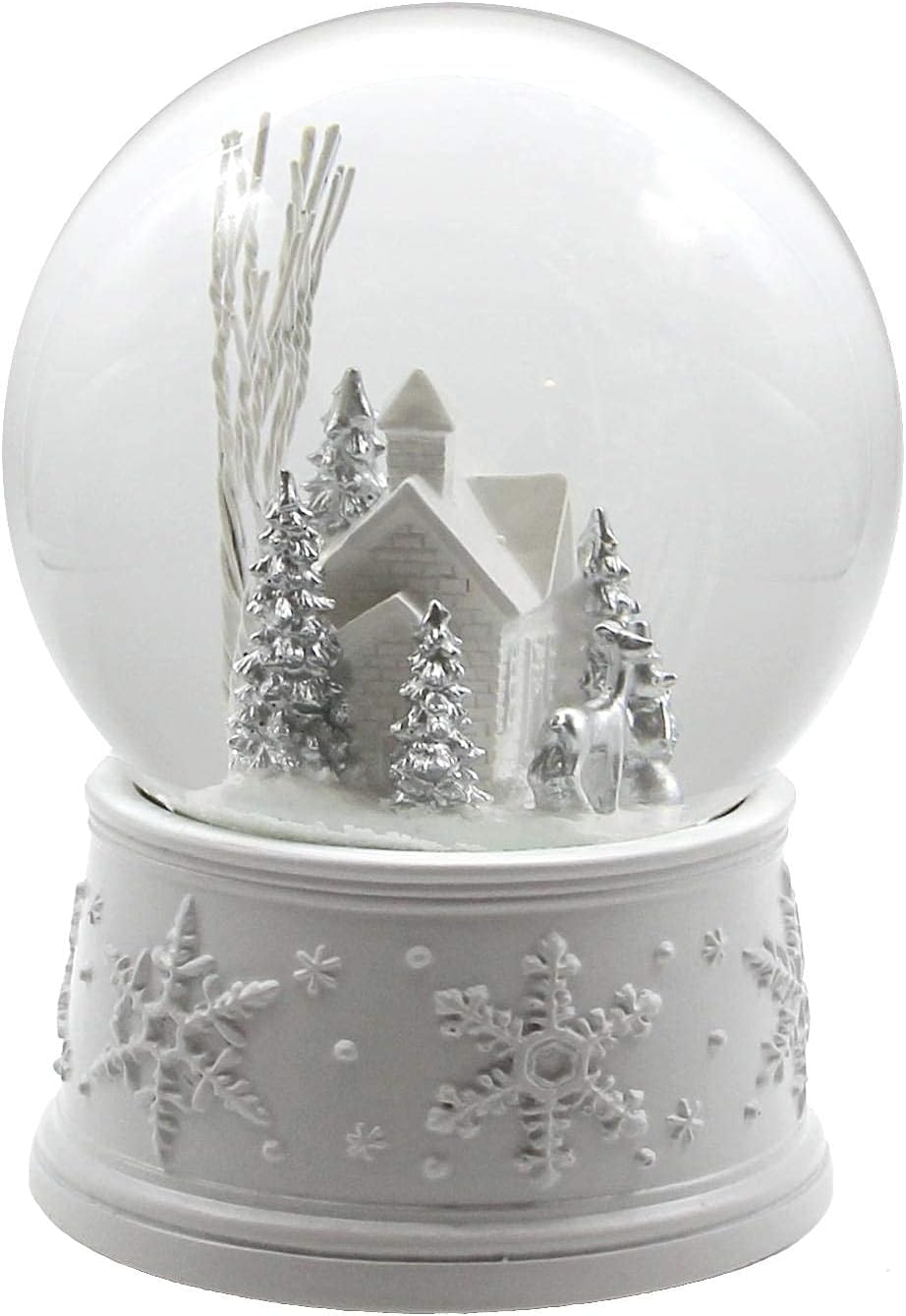San Francisco Music Box Company - 100MM White Christmas Snow Globe | Festive Holiday Decor