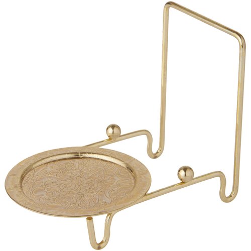 Bard's Ornate Shiny Gold-toned Cup and Saucer Stand, 3" H x 2.75" W x 4" D, Pack of 2