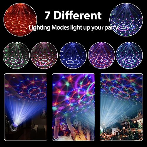 NEQUARE 9-Pack Disco Ball DJ Party Lights 7 Modes, Remote, Sound Activated Stage Lights