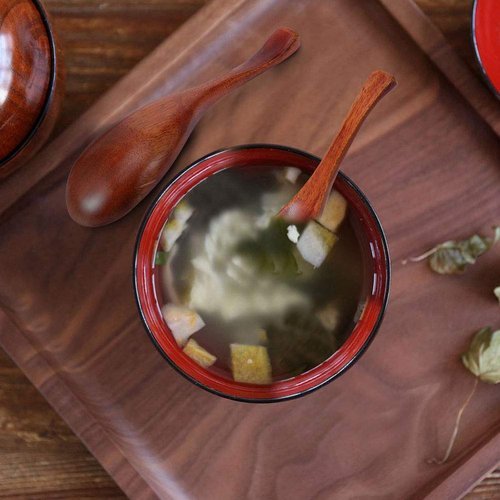 Wooden Spoons for Eating, 2PCS Wooden Serving Spoons Small Wood Spoon for Soup, Coffee, Salad Desserts, Chips, Snacks, Cereal, And Fruit