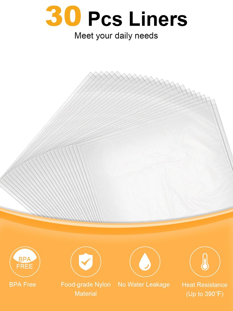 SMARTAKE Slow Cooker Liners, Extra Large Size 14"x 22" Disposable Cooking Bags, Fit 6QT to 10QT for Slow Cooker, Cooking Trays, Suitable for Oval & Round Pots, 30 Liners