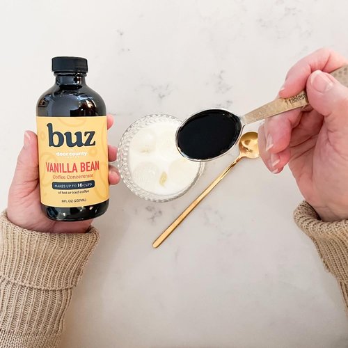 Buz Vanilla Bean Coffee Concentrate - Rich Flavor in Convenient 8oz Bottle