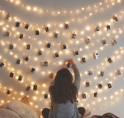 CozyHome - 5.5YD LED Photo String Lights with Clips & Timer Remote | Fairy Light Decor for Teen Rooms