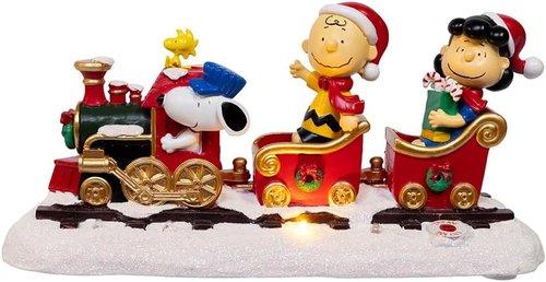 Kurt Adler Musical Train Table Décor - Battery Operated Peanuts Design | Perfect for Holiday Displays