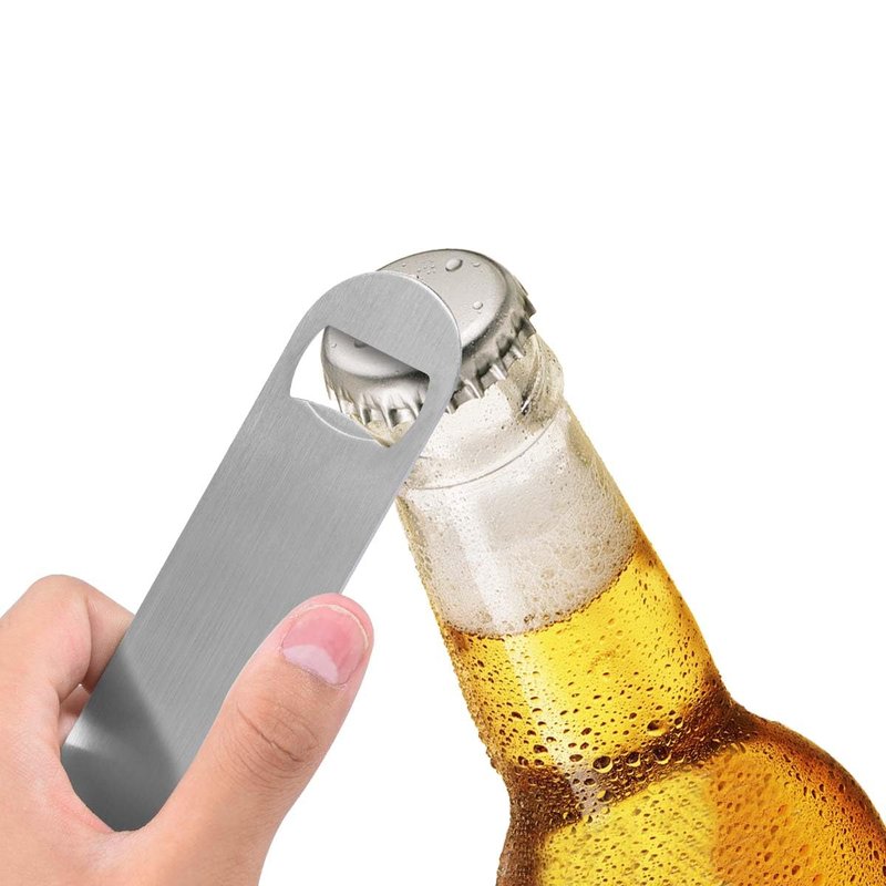 KISEER Heavy Duty Stainless Steel Flat Bottle Opener, 8 Pack Beer Bottle Opener for Kitchen, Bar or Restaurant